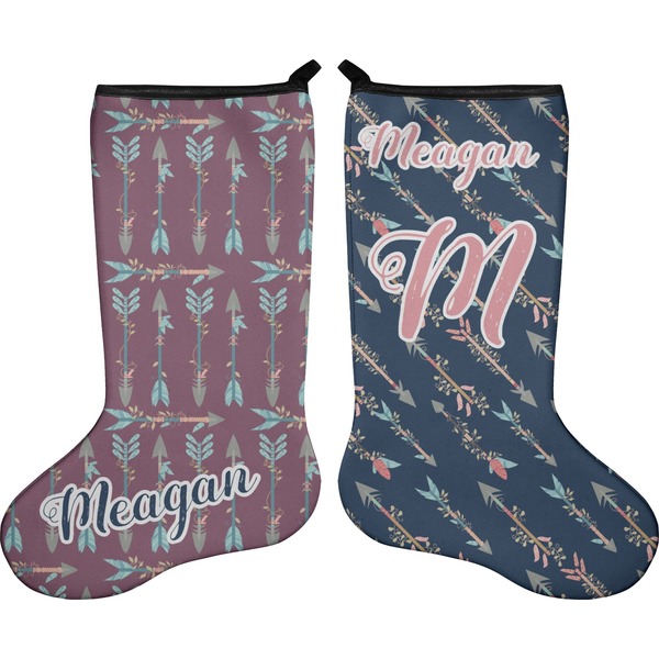 Custom Tribal Arrows Holiday Stocking - Double-Sided - Neoprene (Personalized)