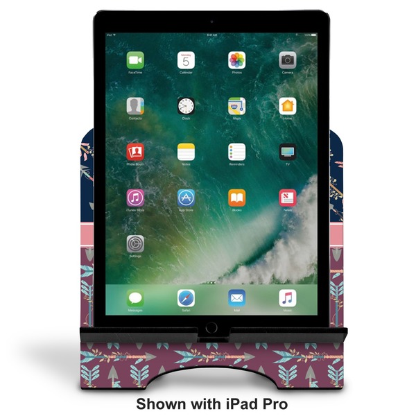 Tribal Arrows Stylized Tablet Stand - Front with ipad