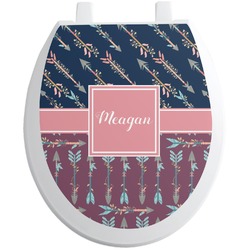 Tribal Arrows Toilet Seat Decal - Round (Personalized)