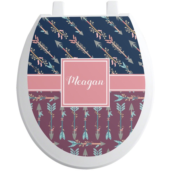 Custom Tribal Arrows Toilet Seat Decal (Personalized)