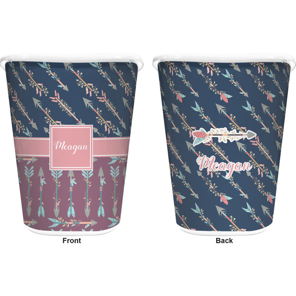Tribal Arrows Trash Can White - Front and Back - Apvl