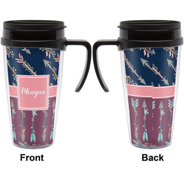 Tribal Arrows Travel Mug with Black Handle - Approval