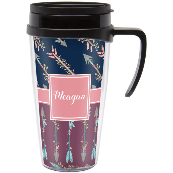 Custom Tribal Arrows Acrylic Travel Mug with Handle (Personalized)