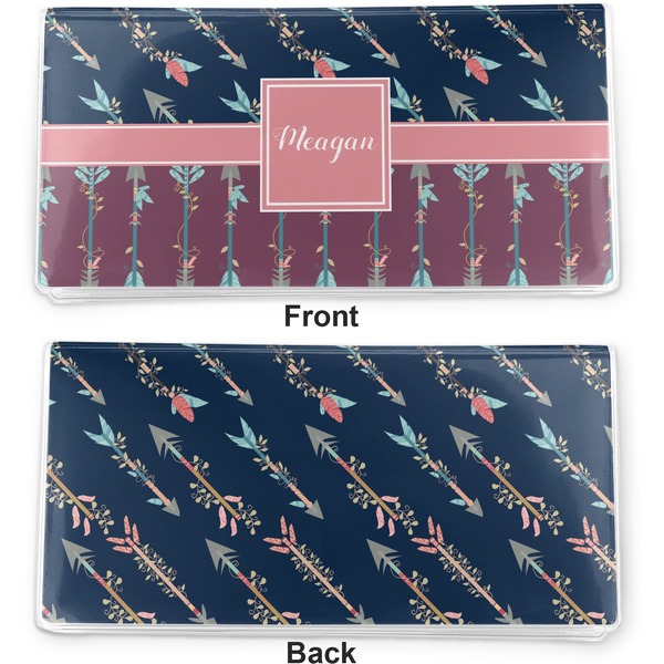 Tribal Arrows Vinyl Check Book Cover - Front and Back