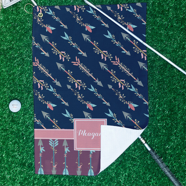 Tribal Arrows Waffle Weave Golf Towel - In Context