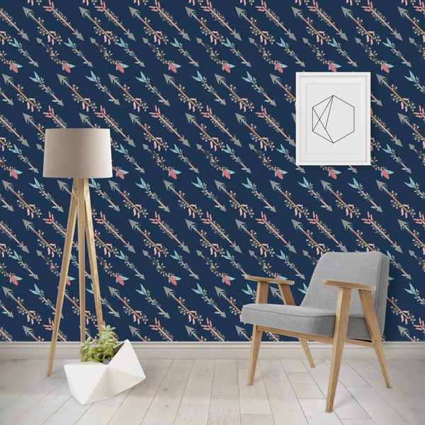 Custom Tribal Arrows Wallpaper & Surface Covering (Water Activated - Removable)
