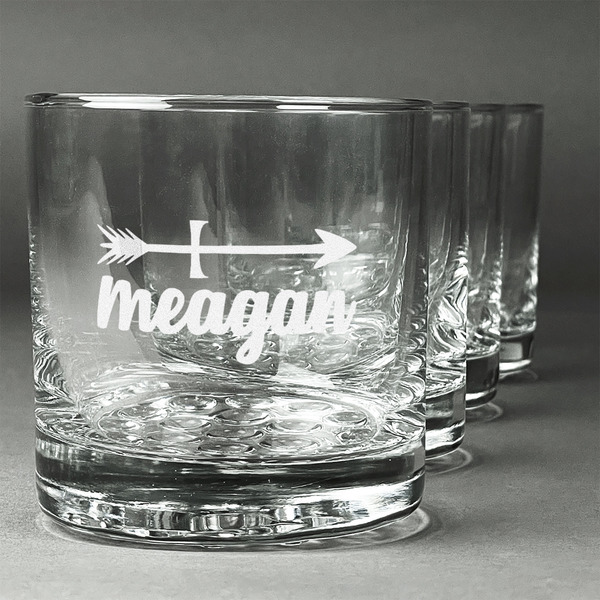 Custom Tribal Arrows Whiskey Glasses (Set of 4) (Personalized)