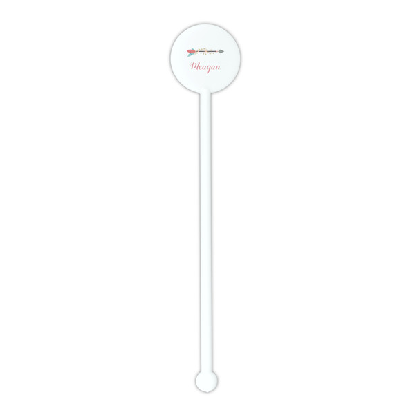 Tribal Arrows White Plastic 5.5" Stir Stick - Round - Single Stick