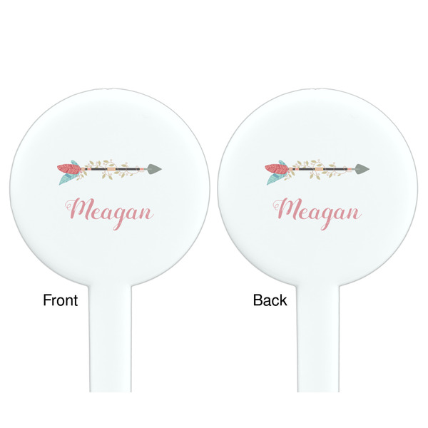 Tribal Arrows White Plastic 7" Stir Stick - Double Sided - Round - Front & Back