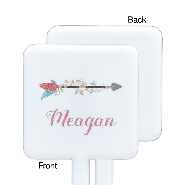 Tribal Arrows White Plastic Stir Stick - Single Sided - Square - Approval