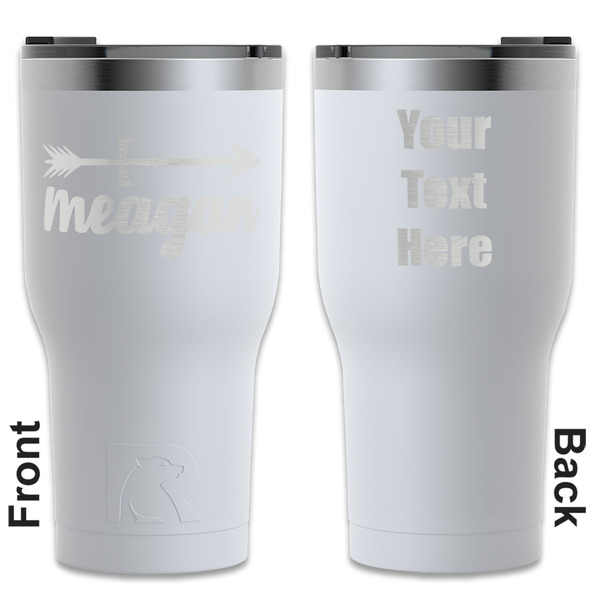 Custom Tribal Arrows RTIC Tumbler - White - Engraved Front & Back (Personalized)