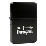 Tribal Arrows Windproof Lighter - Black - Double Sided & Lid Engraved (Personalized)