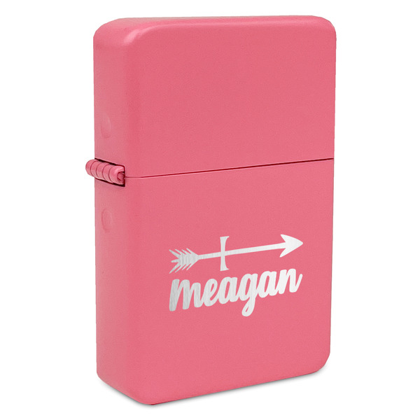 Custom Tribal Arrows Windproof Lighter - Pink - Double Sided (Personalized)