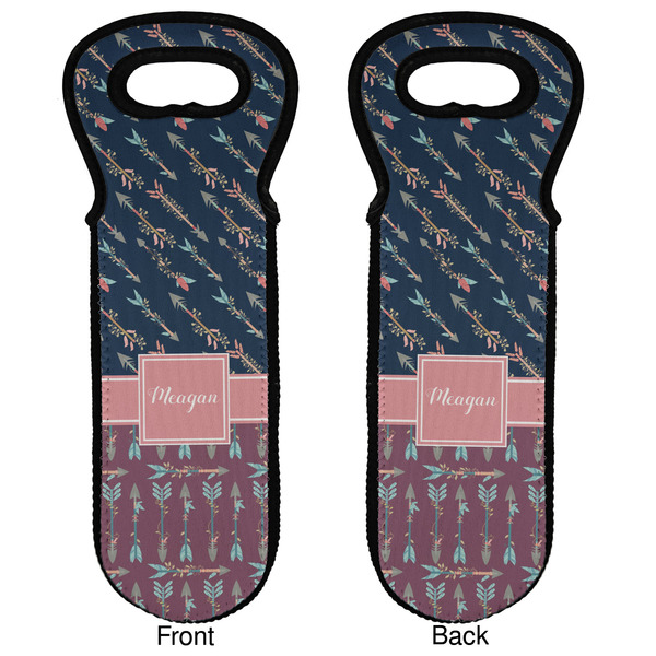 Tribal Arrows Wine Tote Front & Back