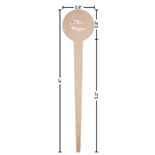 Tribal Arrows Wooden 4" Food Pick - Round - Dimensions