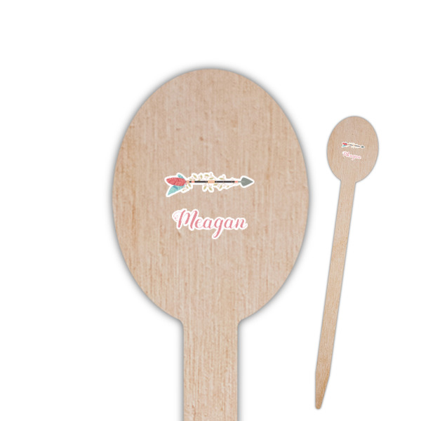Custom Tribal Arrows Oval Wooden Food Picks - Double Sided (Personalized)