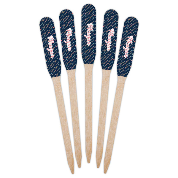 Tribal Arrows Wooden Food Pick - Paddle - Fan View