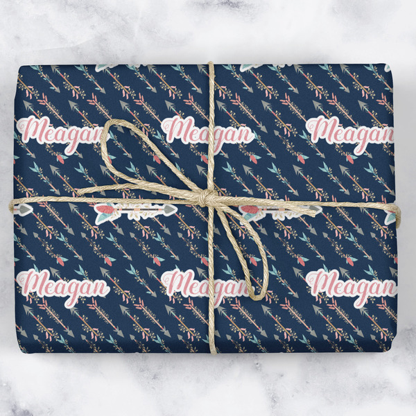 Tribal Arrows Wrapping Paper Roll - Matte - Wrapped Box