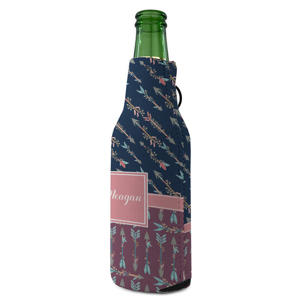 Tribal Arrows Zipper Bottle Cooler - ANGLE (bottle)