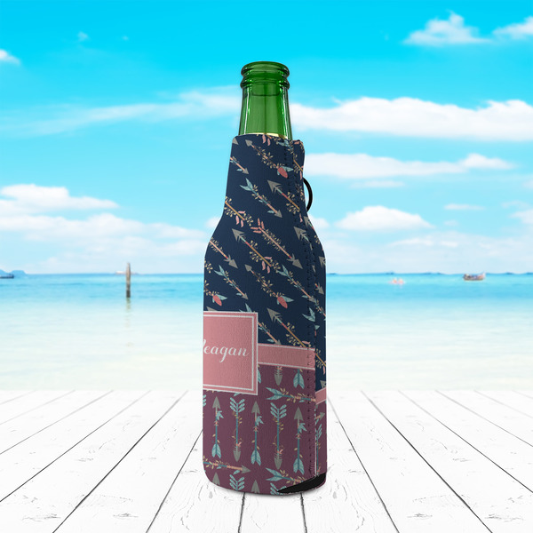 Tribal Arrows Zipper Bottle Cooler - LIFESTYLE