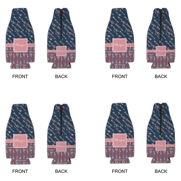 Tribal Arrows Zipper Bottle Cooler - Set of 4 - APPROVAL