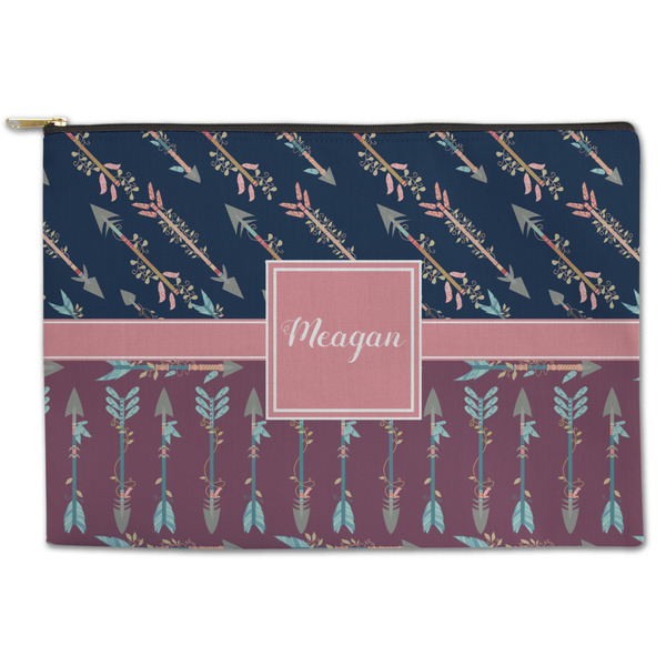 Custom Tribal Arrows Zipper Pouch - Large - 12.5"x8.5" (Personalized)