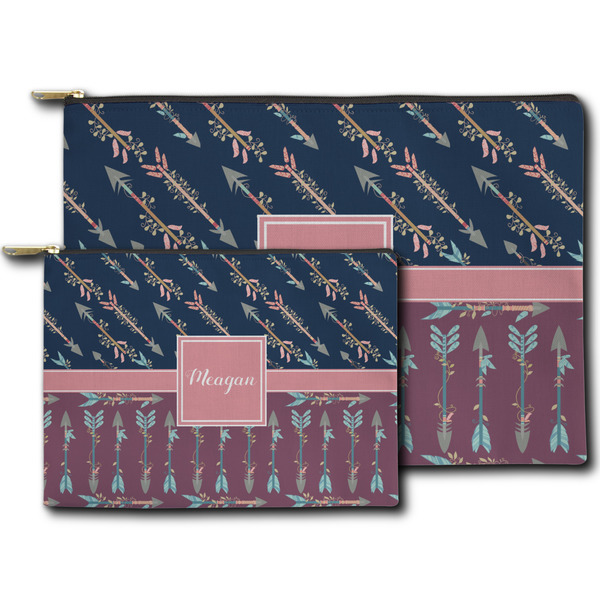 Tribal Arrows Zippered Pouches - Size Comparison