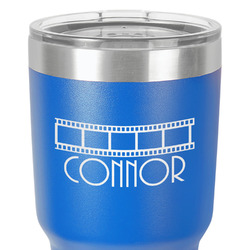 Movie Theater 30 oz Stainless Steel Tumbler - Royal Blue - Single-Sided (Personalized)