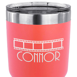 Movie Theater 30 oz Stainless Steel Tumbler - Coral - Single Sided (Personalized)