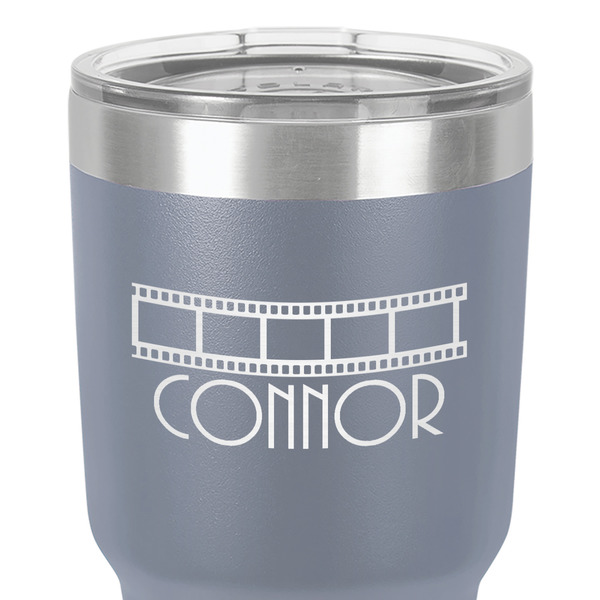 Movie Theater 30 oz Stainless Steel Ringneck Tumbler - Grey - Close Up