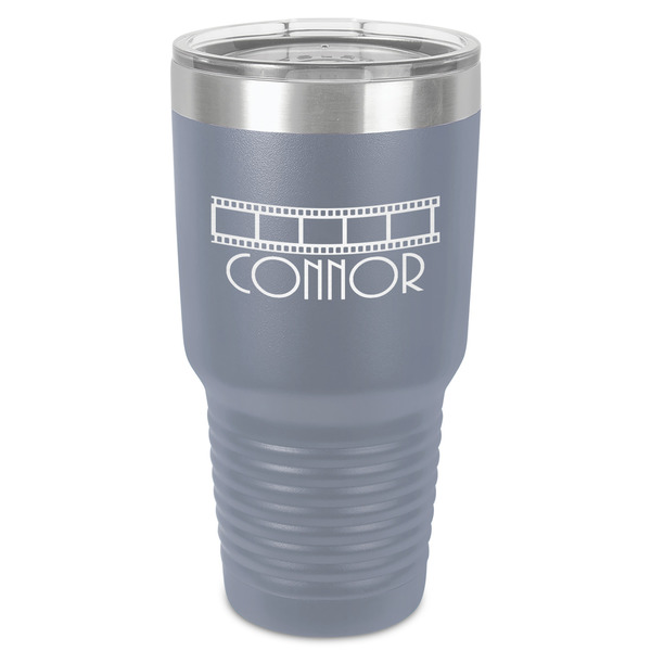 Custom Movie Theater 30 oz Stainless Steel Tumbler - Grey - Single-Sided (Personalized)