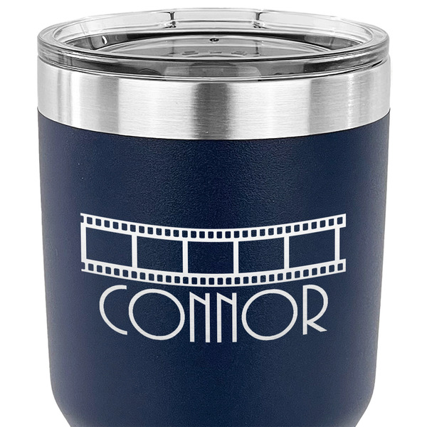 Movie Theater 30 oz Stainless Steel Ringneck Tumbler - Navy - CLOSE UP