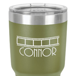 Movie Theater 30 oz Stainless Steel Tumbler - Olive - Double-Sided (Personalized)