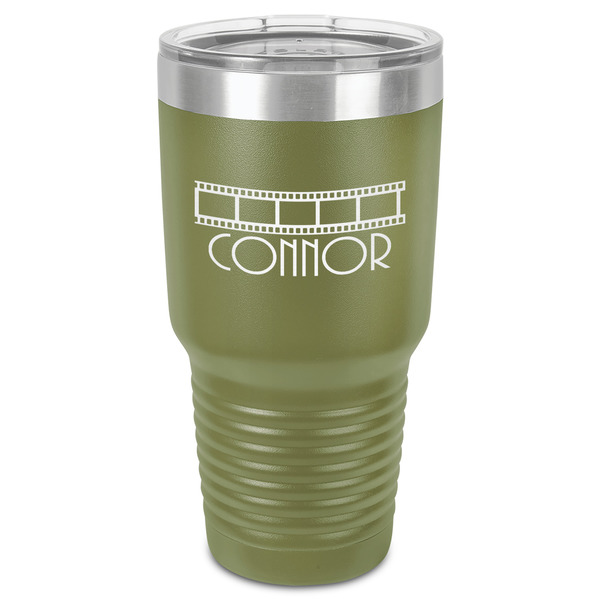 Custom Movie Theater 30 oz Stainless Steel Tumbler - Olive - Single-Sided (Personalized)