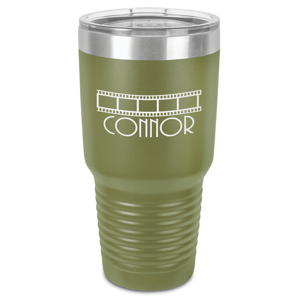 Movie Theater 30 oz Stainless Steel Ringneck Tumbler - Olive - Front