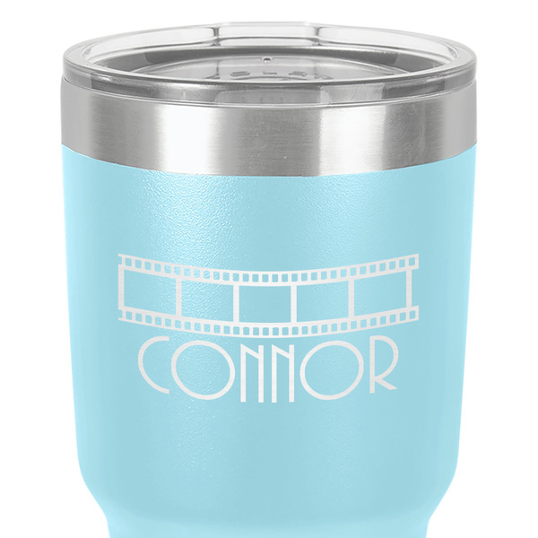 Movie Theater 30 oz Stainless Steel Ringneck Tumbler - Teal - Close Up