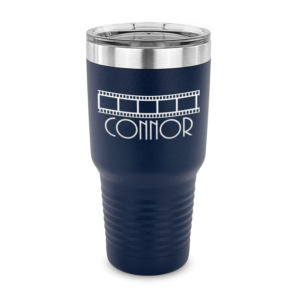 Custom Movie Theater 30 oz Stainless Steel Tumbler - Navy - Single Sided (Personalized)