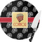 Movie Theater Round Glass Cutting Board - Small (Personalized)