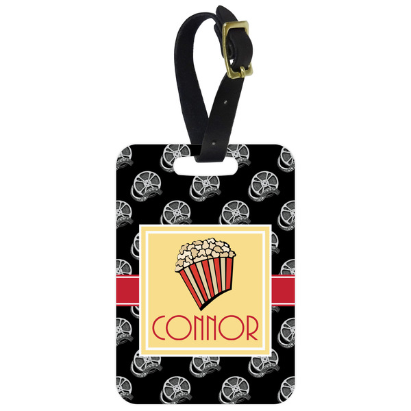Custom Movie Theater Metal Luggage Tag w/ Name or Text