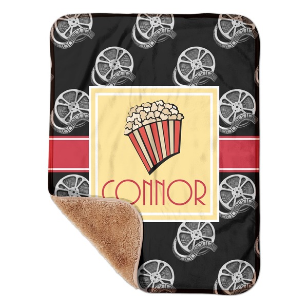 Custom Movie Theater Sherpa Baby Blanket - 30" x 40" w/ Name or Text