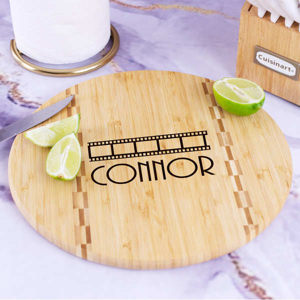 Movie Theater Bamboo Cutting Board - In Context