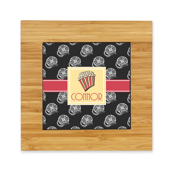 Custom Movie Theater Bamboo Trivet with Ceramic Tile Insert (Personalized)