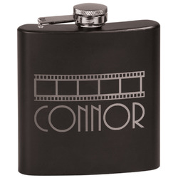 Movie Theater Black Flask Set (Personalized)
