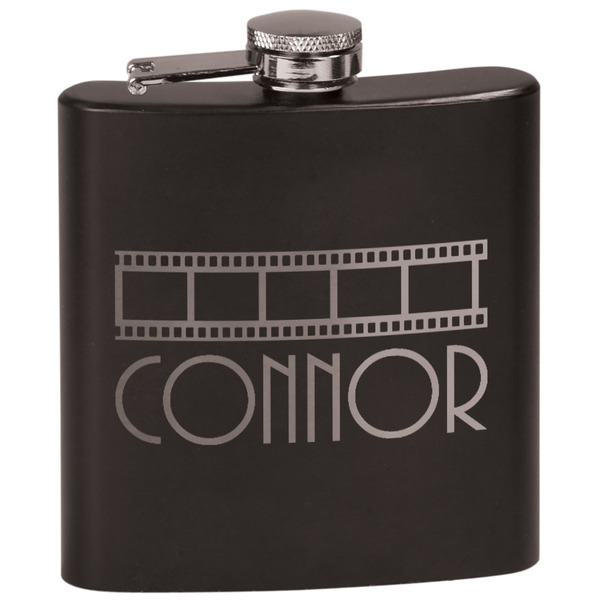 Custom Movie Theater Black Flask Set (Personalized)