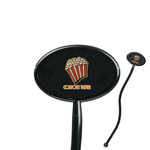 Movie Theater 7" Oval Plastic Stir Sticks - Black - Single Sided (Personalized)