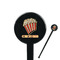 Movie Theater Black Plastic 7" Stir Stick - Round - Closeup