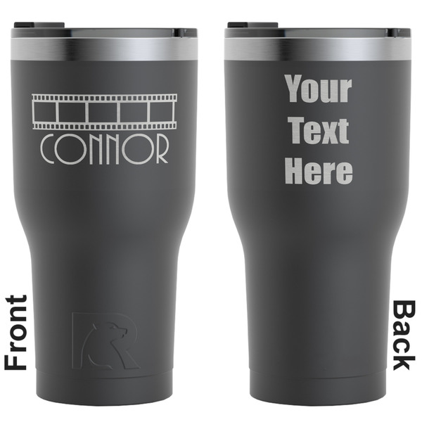 Custom Movie Theater RTIC Tumbler - Black - Engraved Front & Back (Personalized)