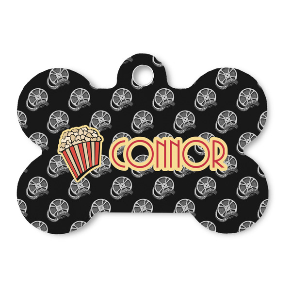 Custom Movie Theater Bone Shaped Dog ID Tag - Large (Personalized)