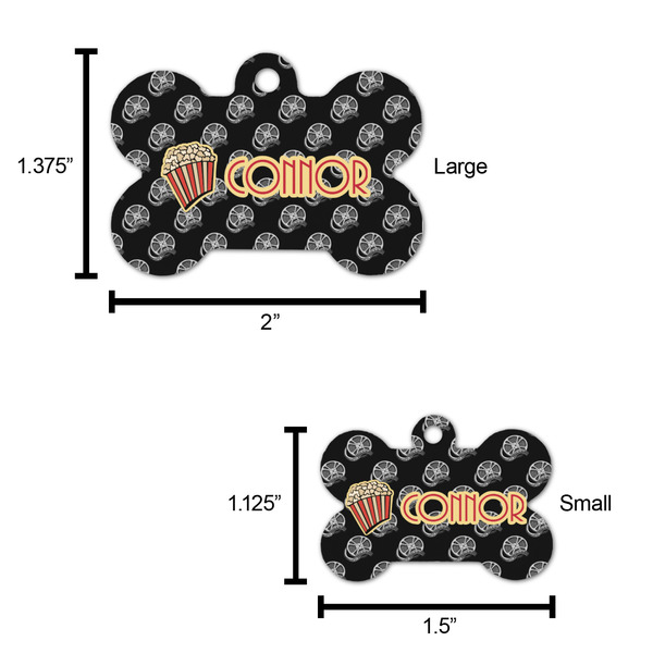 Movie Theater Bone Shaped Dog ID Tag - Large - Scale