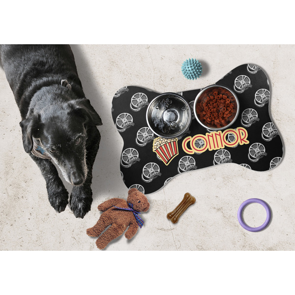 Movie Theater Bone Shaped Mat w/ Food & Water
